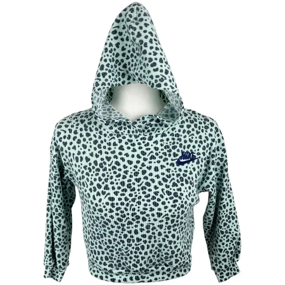 Nike Sweater Youth Small 4-5 Years Old Green Soft Ribbed Pullover Hoodie